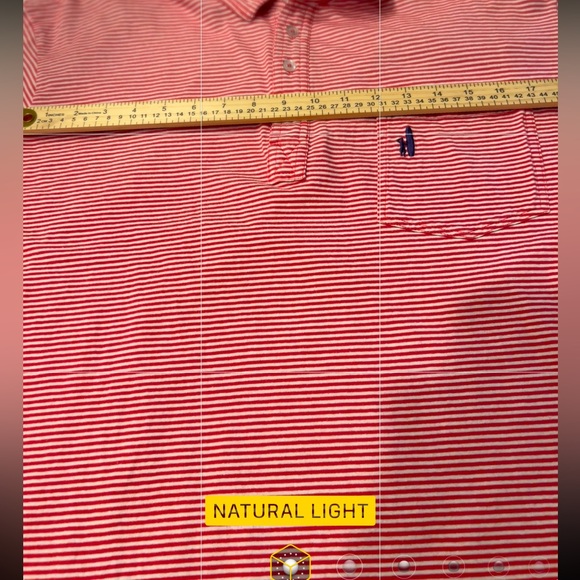 JOHNNIE-O Mens XL Red/White Stripe POLO Shirt 100% Cotton - Picture 8 of 11